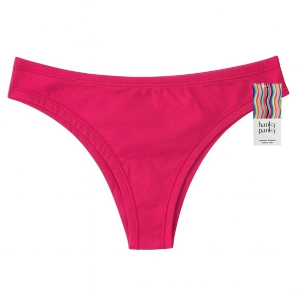 Hanky Panky PlayStretch Natural Rise Thong – Size M/L – Hot Pink – NWT MSRP $23